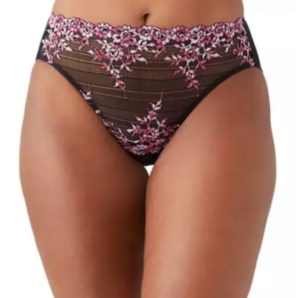Wacoal Embrace Lace Hi Cut Brief Black/Berry Multi Pink Shades